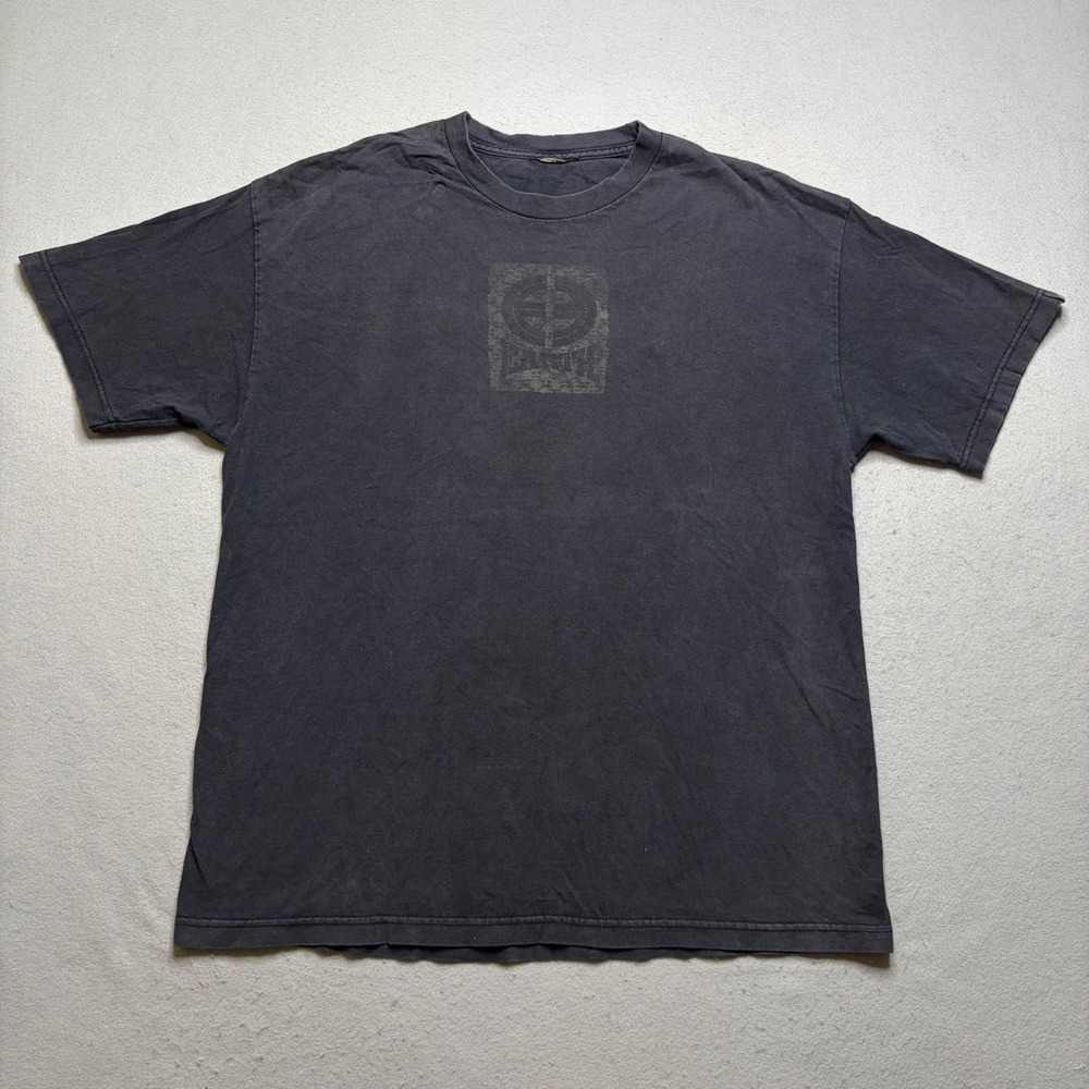 Earth Skateboards T Shirt Mens XL Black Y2K Graphic Logo Faded Streetwear Tee